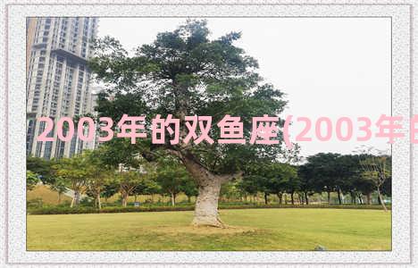 2003年的双鱼座(2003年的双鱼座男)